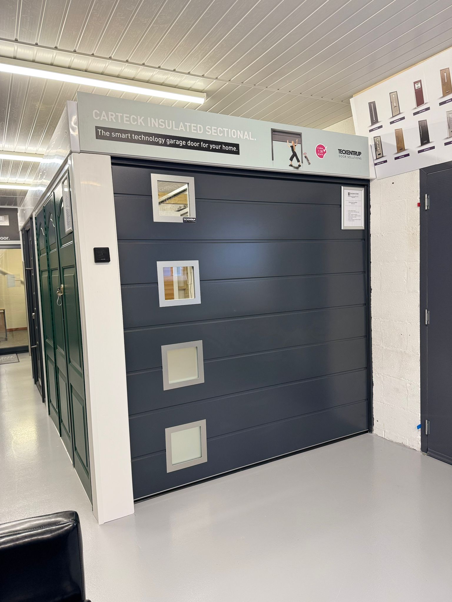 Black Teckentrup Garage door display